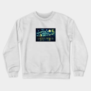 City of Paris under the moon and city lights. Crewneck Sweatshirt